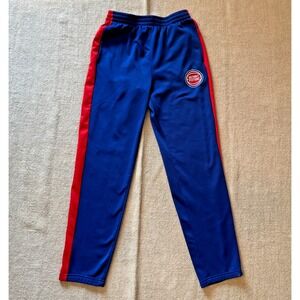 Youth Detroit Pistons NBA Athletic Track Pants Sz L 14-16 Blue Red